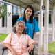 asian careful caregiver or nurse taking care of the patient after dementia training days