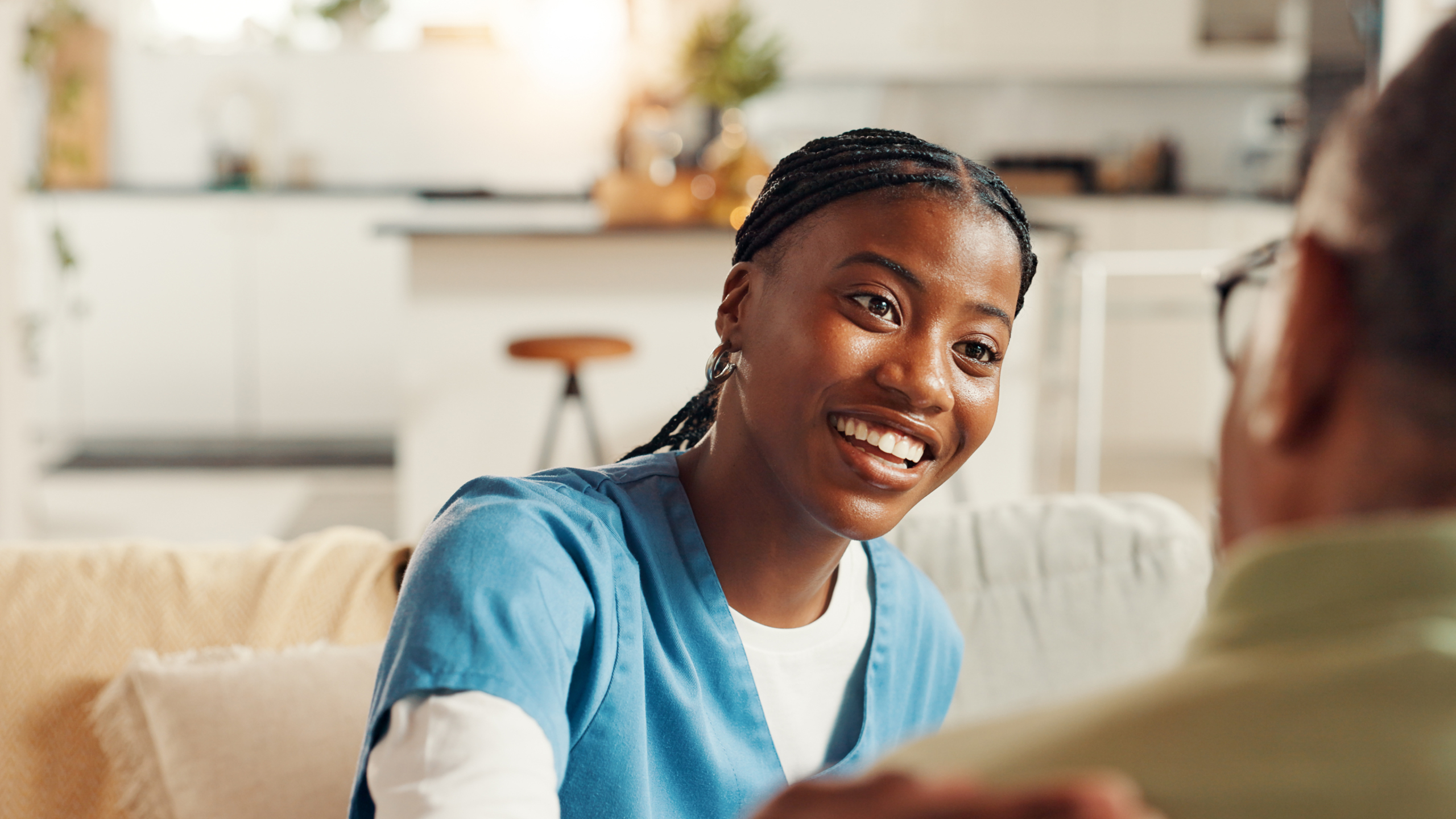vecteezy_smile-trust-and-caregiver-with-old-man-on-sofa-for-healthcare-after-planning-activities-for-dementia-care_77583954 Smile, trust and nurse with old man on sofa for healthcare advice, kindness and support after planning activities with dementia patient care.